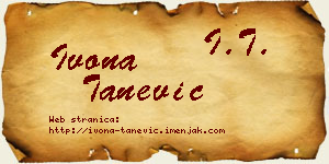 Ivona Tanević vizit kartica